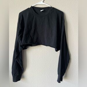 Aritzia Black Long Sleeve Crop Top
